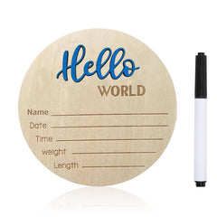 DUOJINSANXI baby announcement sign with 3D Hello World for photo-ready keepsake