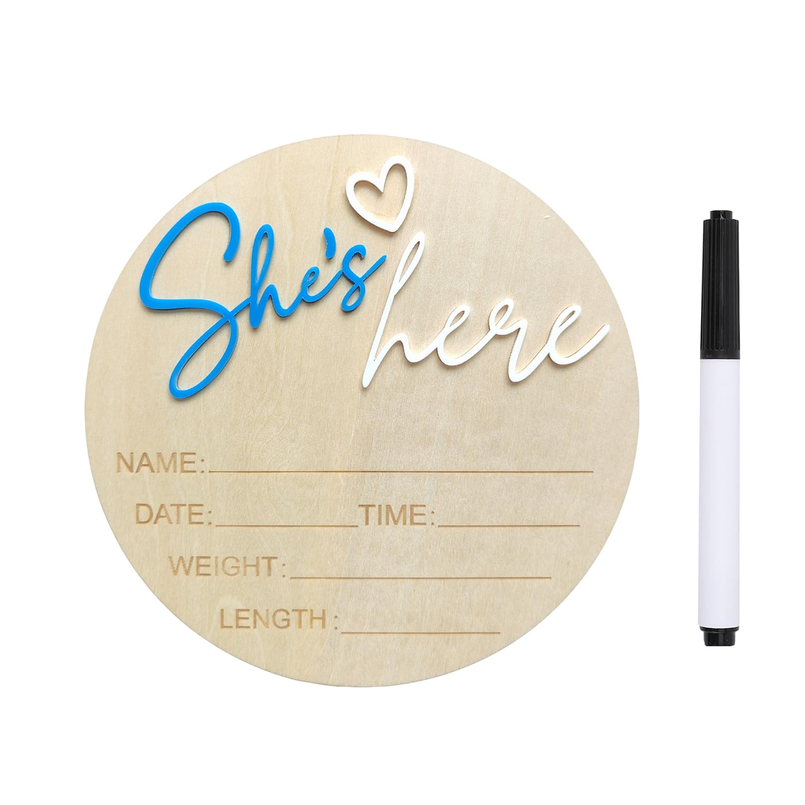 DUOJINSANXI Baby Announcement Sign Hello World motif, ideal for keepsake newborn photos.