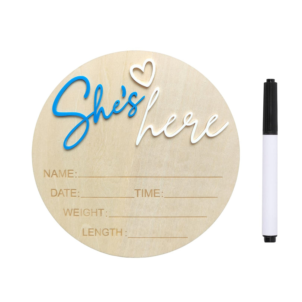 DUOJINSANXI Baby Announcement Sign Hello World motif, ideal for keepsake newborn photos.
