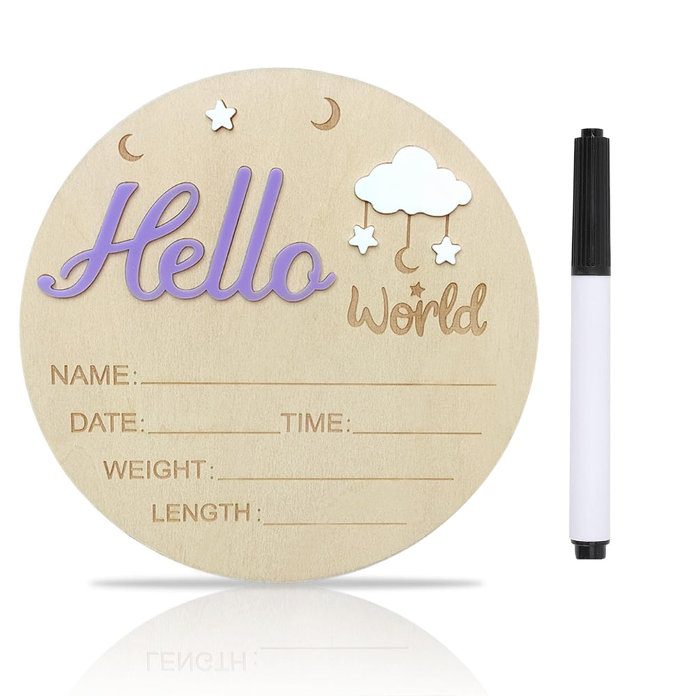 DUOJINSANXI baby announcement sign Hello World for newborn photography