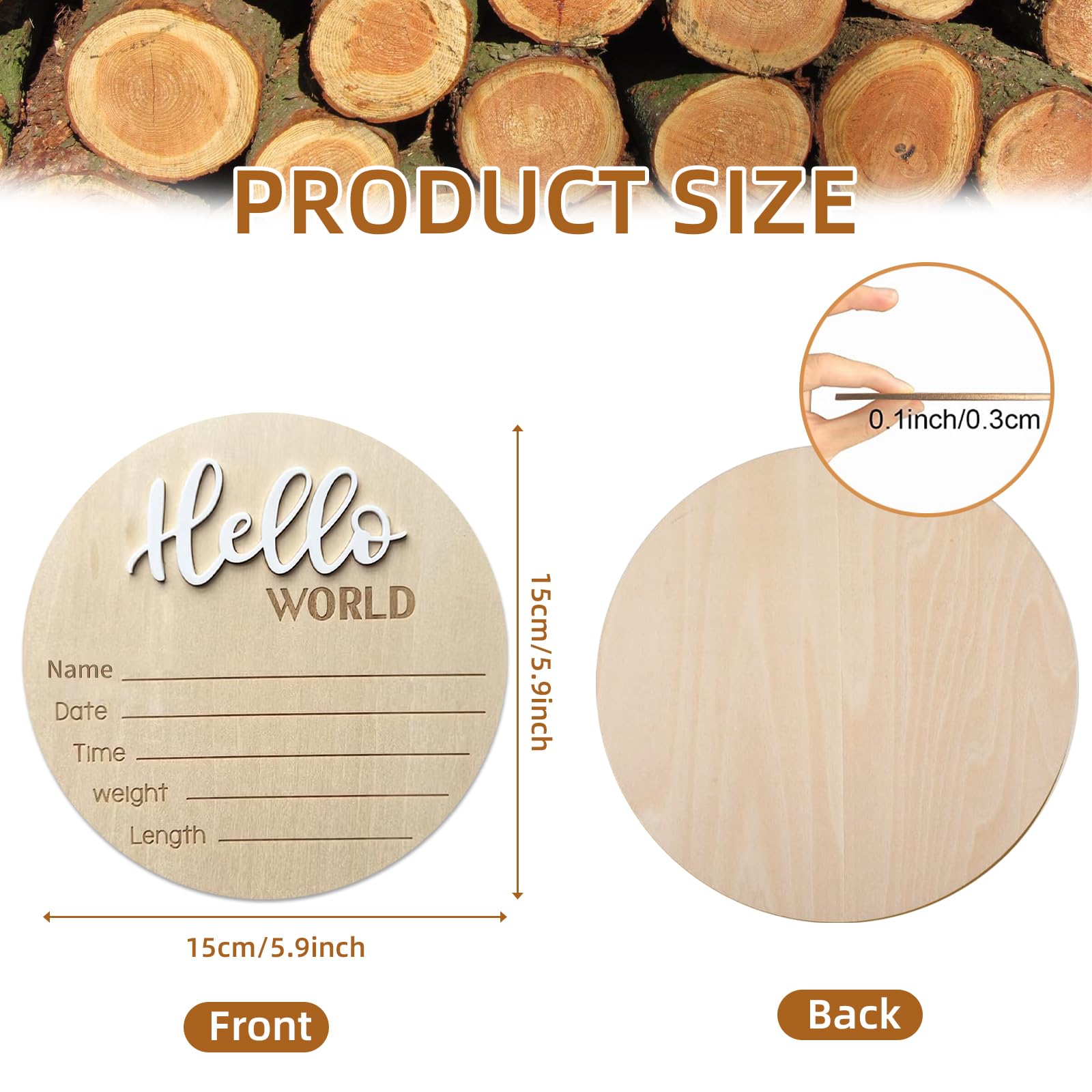 duojinsanxi baby announcement sign natural wood smooth surface highlighting durable display