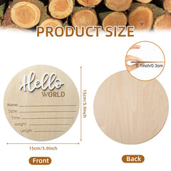 duojinsanxi baby announcement sign natural wood smooth surface highlighting durable display