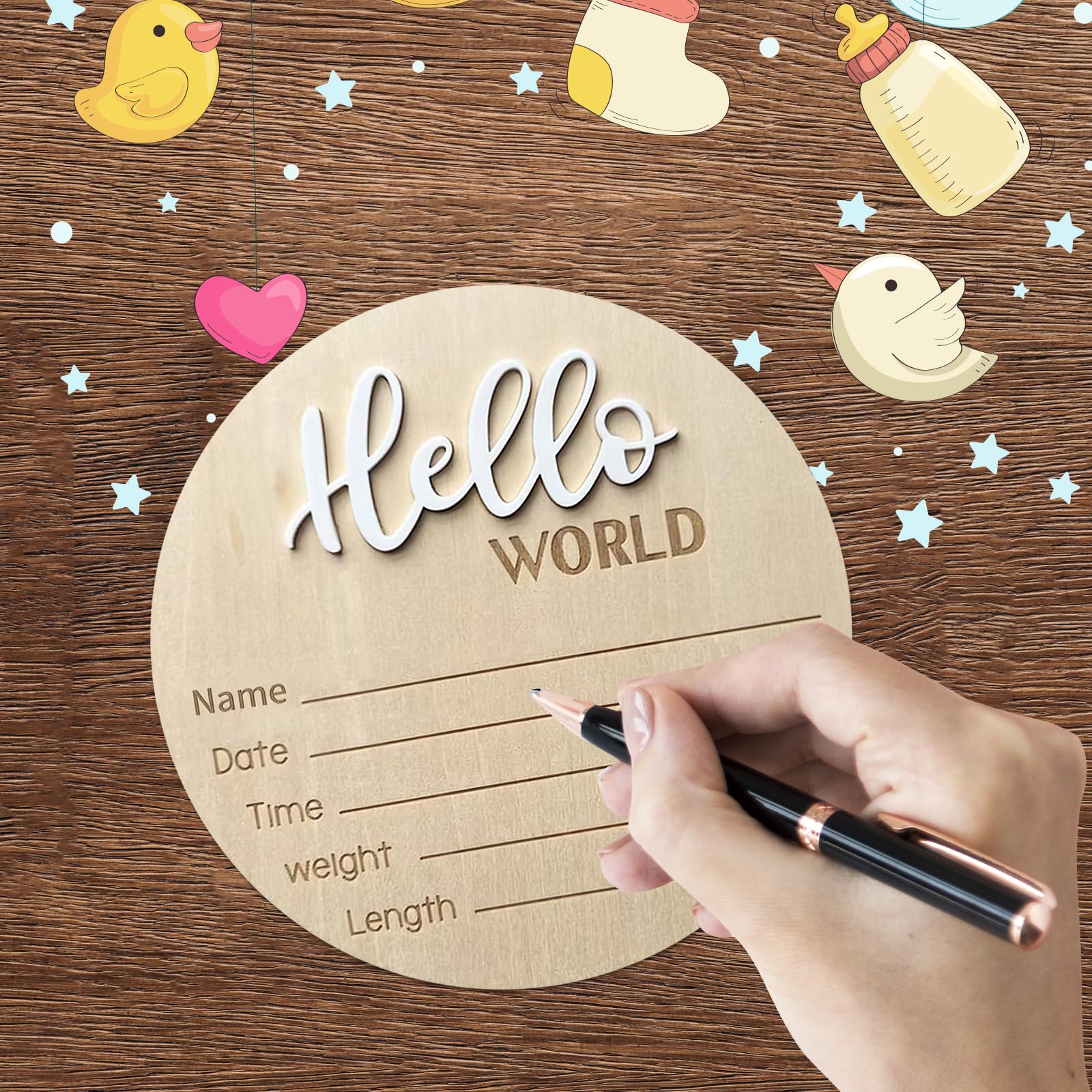 duojinsanxi baby announcement sign newborn pictures prop ideal for photo sessions