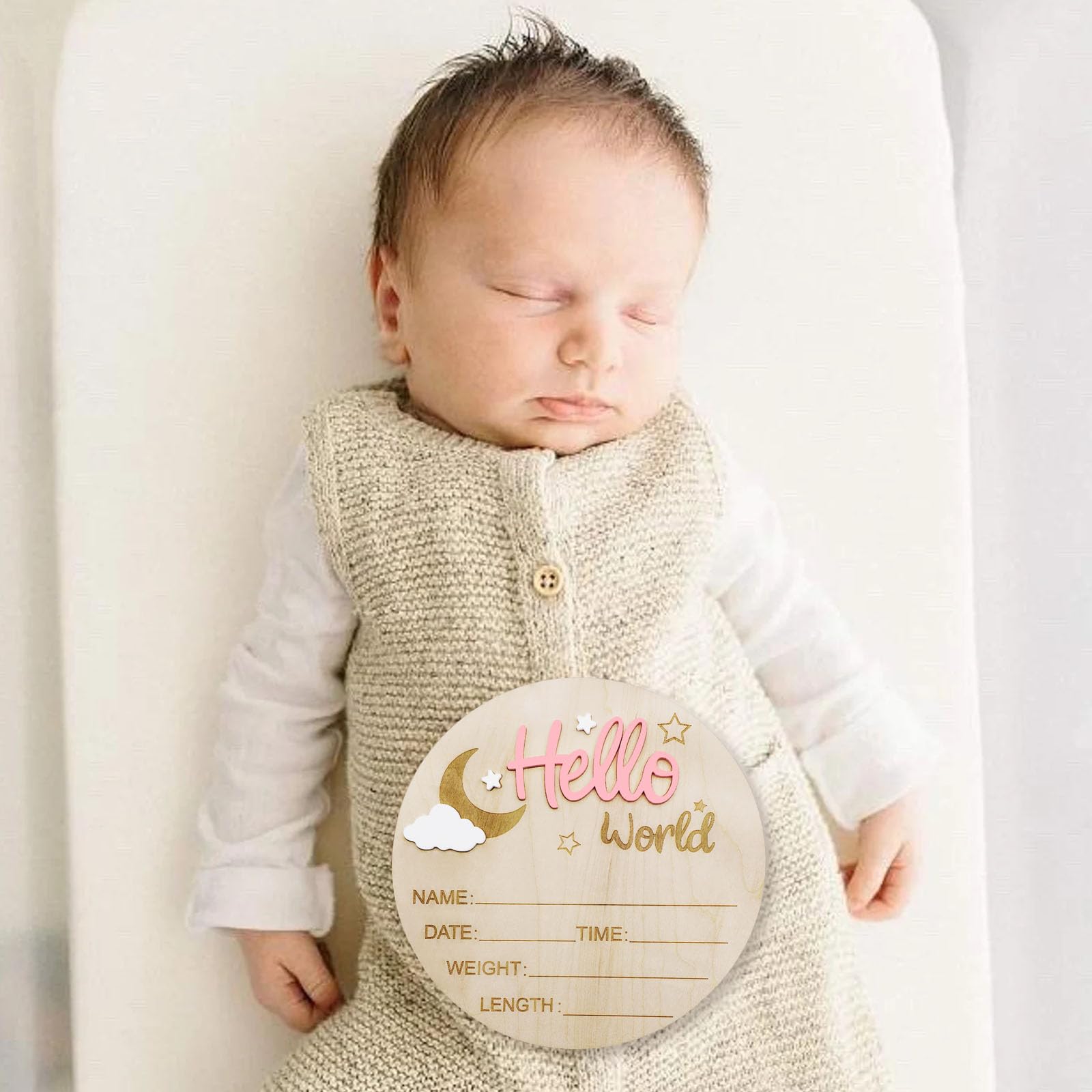 DUOJINSANXI Baby Announcement keepsake enhances newborn arrival memories.