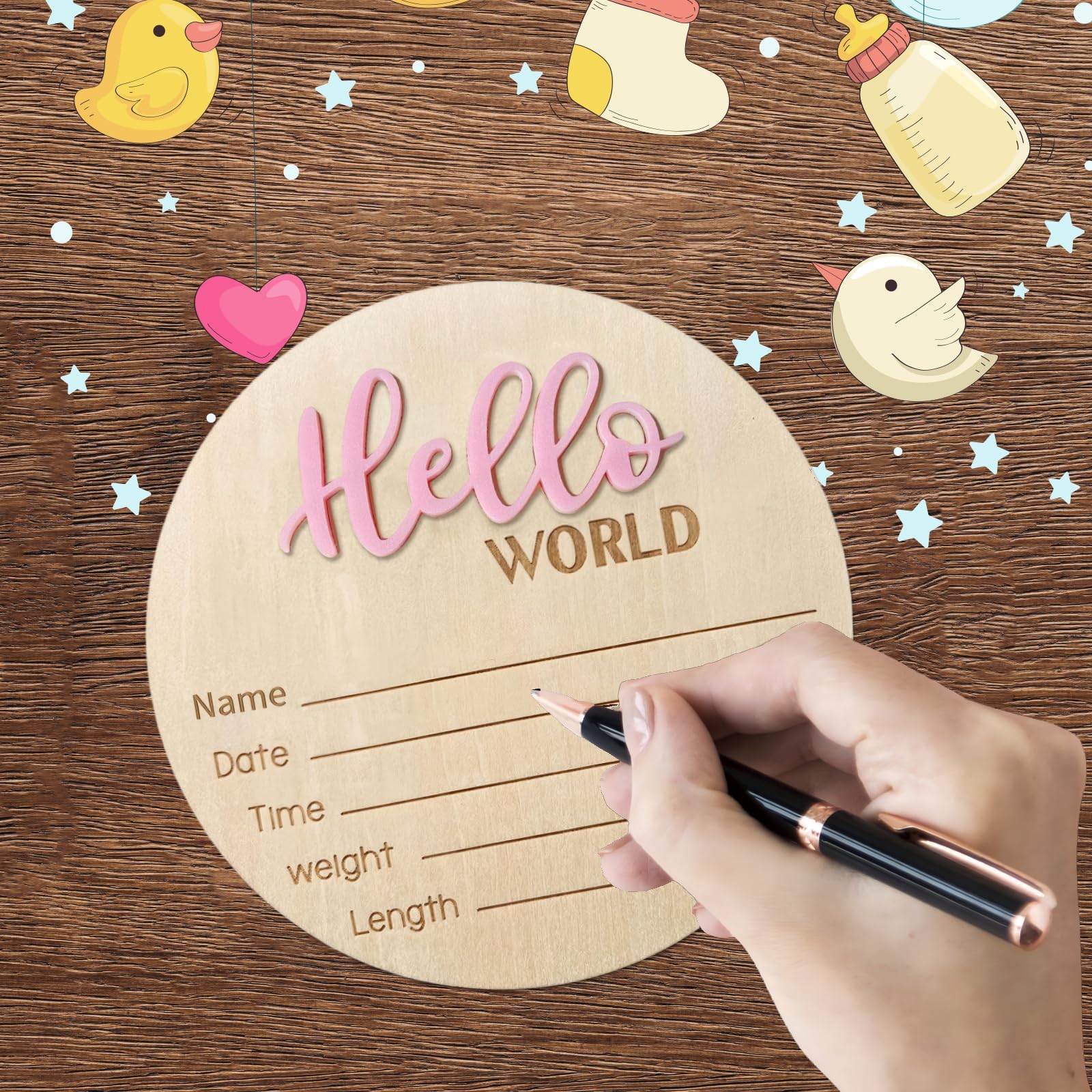DUOJINSANXI wooden sign with smooth burr-free edges for safe nursery decor.