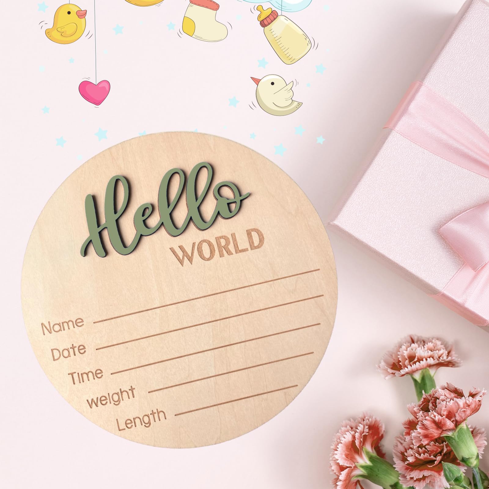 DUOJINSANXI Baby Room Decor Sign in forest green adds warm nursery charm.