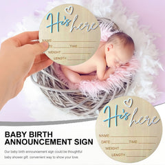 DUOJINSANXI birth stats board displays time, weight, and length for newborn shoots