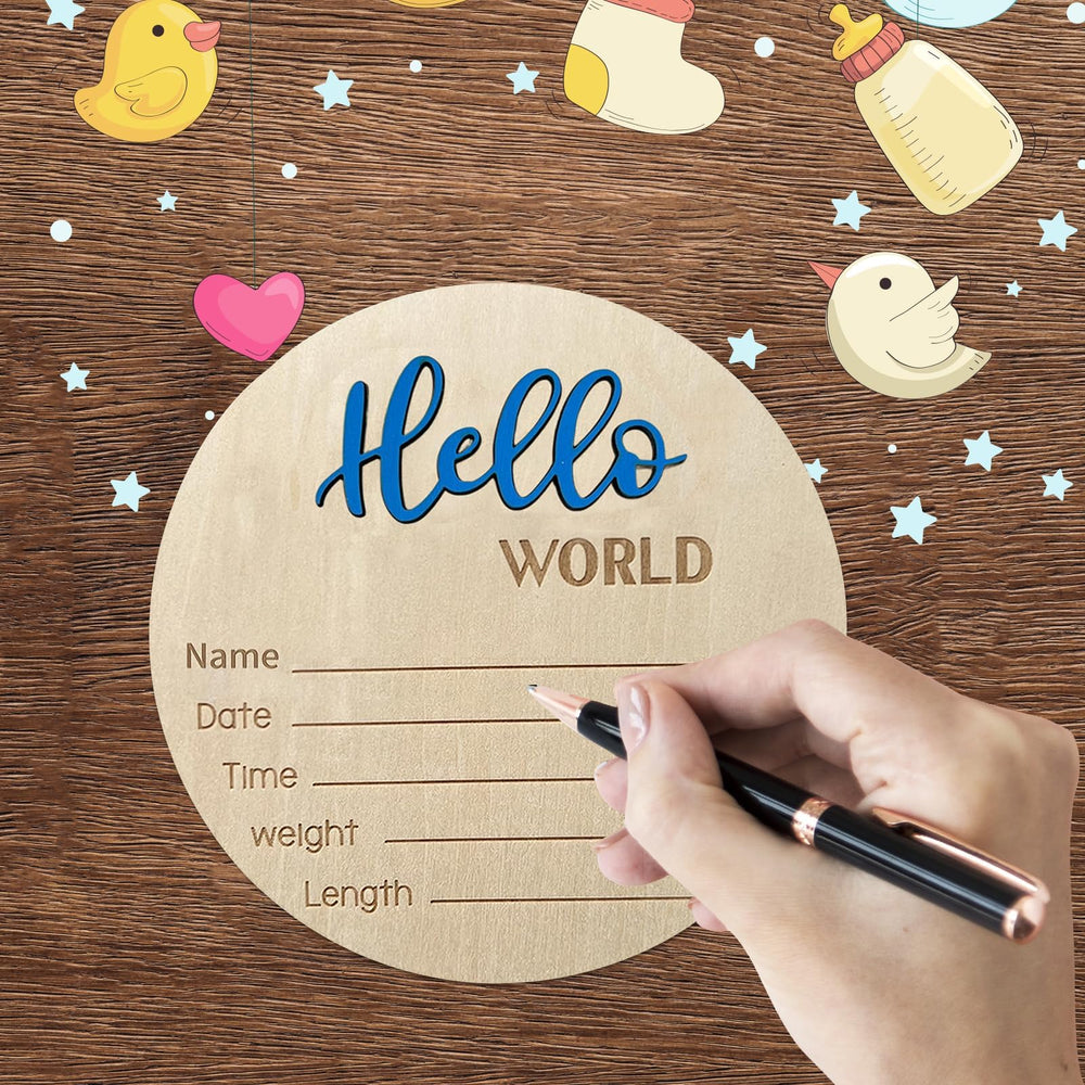DUOJINSANXI blue wooden sign as nursery decor and wall prop