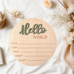 DUOJINSANXI Easy Personalization Sign in forest green for quick name and birth details.