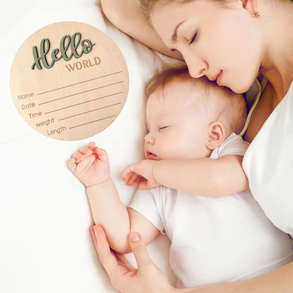 DUOJINSANXI Keepsake Birth Sign in forest green commemorates baby's first moments.