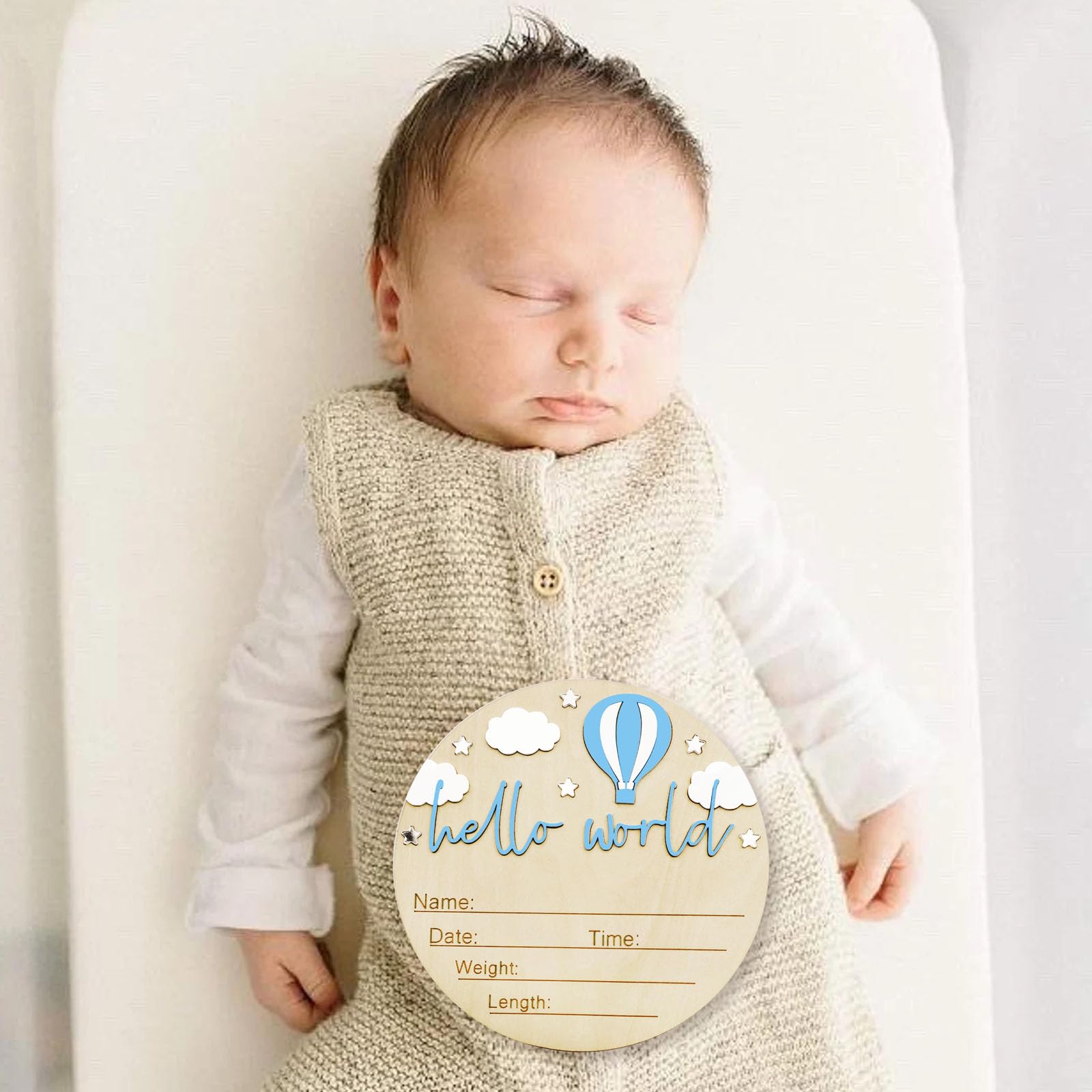 DUOJINSANXI durable wooden sign preserves baby’s first moments