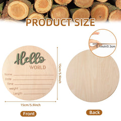 DUOJINSANXI Wooden Birth Stats Sign in forest green highlights birth data.