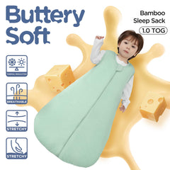Duomiaomiao sleep sack features a 1-0 TOG for adaptable room-temperature comfort.