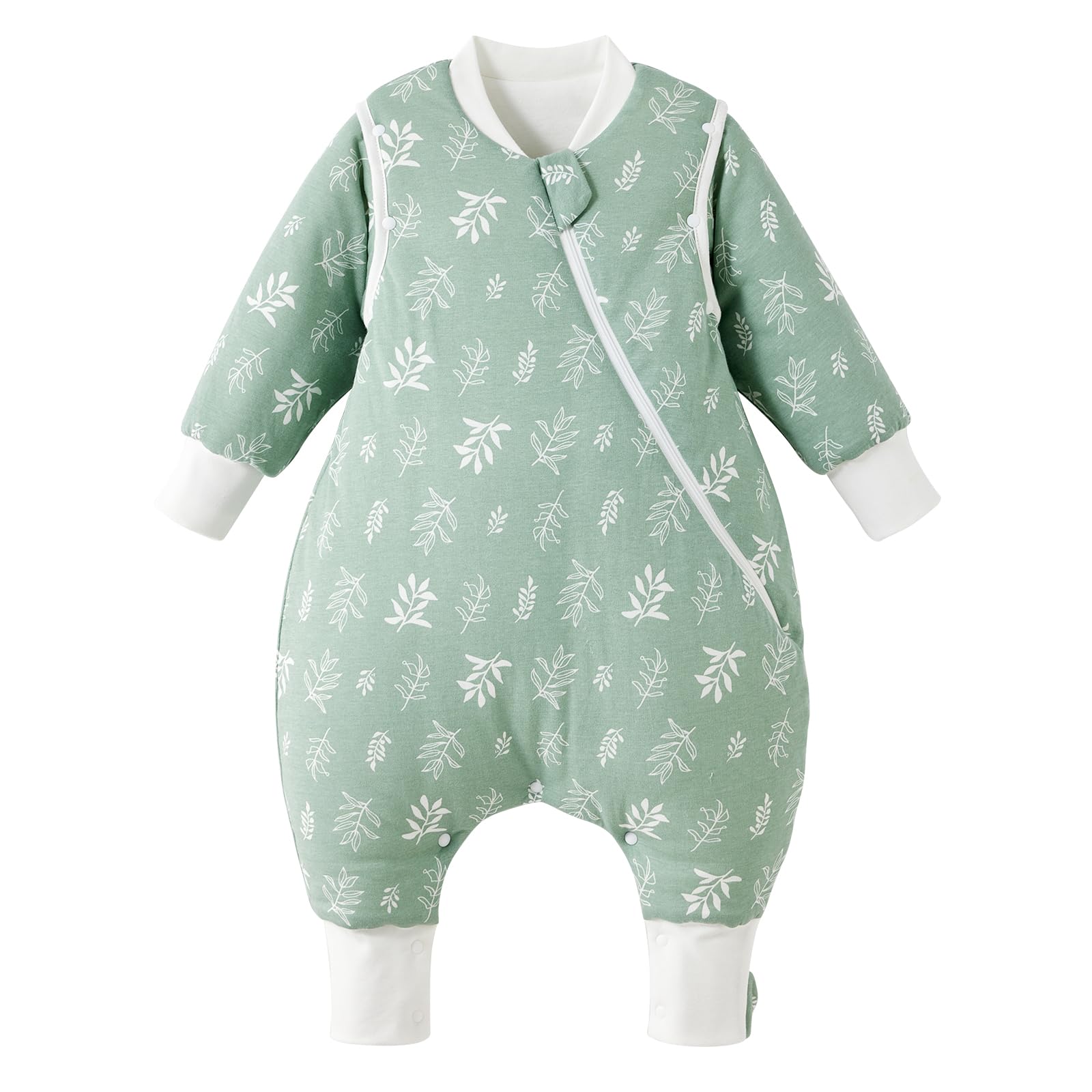 Duomiaomiao 3.5 tog toddler sleep bag front view shows cozy warmth for cool nights