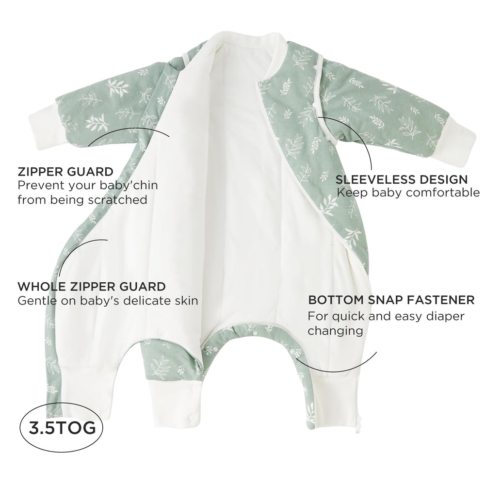 Duomiaomiao sleep bag side zipper design for easy night changes in cooler weather