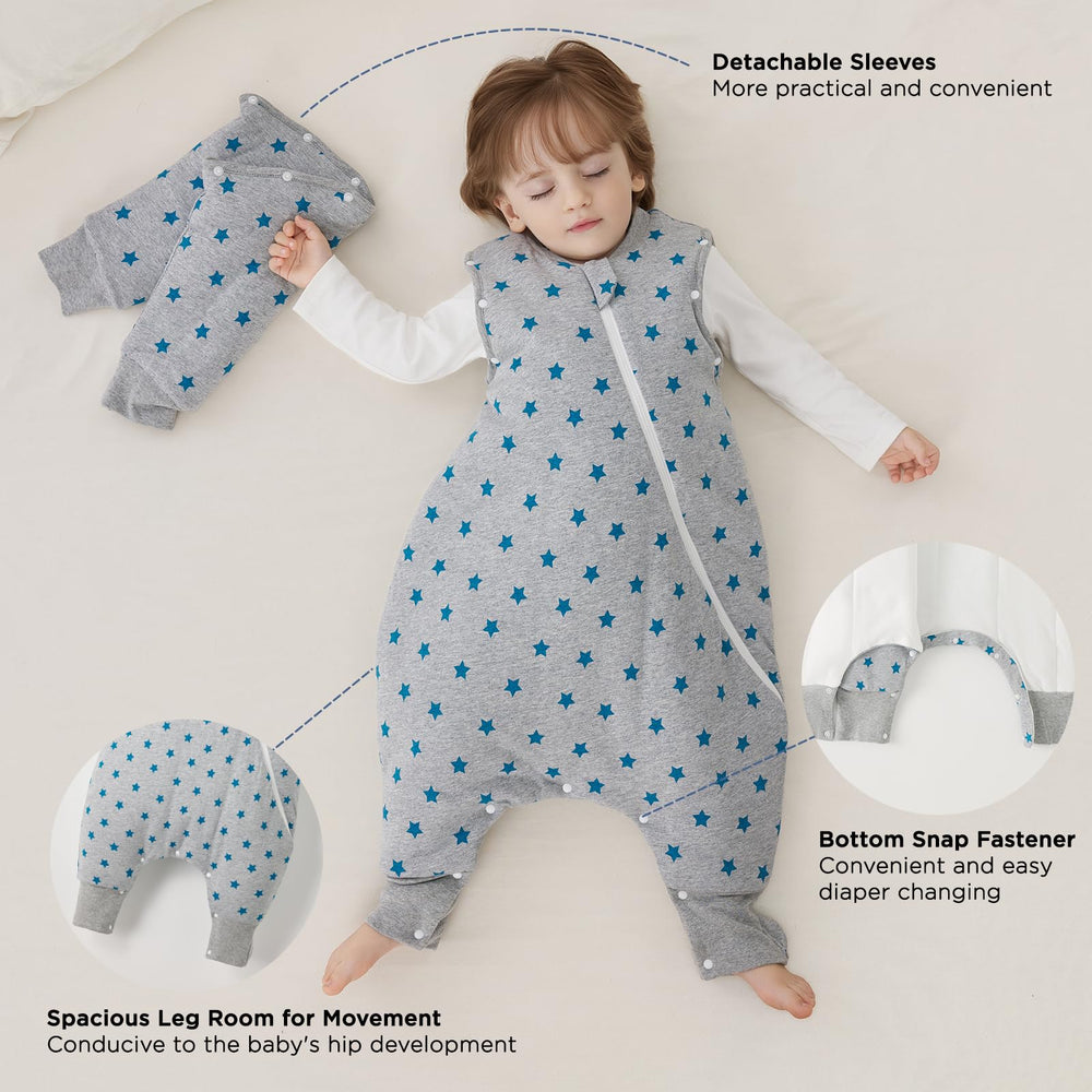 Duomiaomiao baby wearing sleep bag, warmth and mobility at night