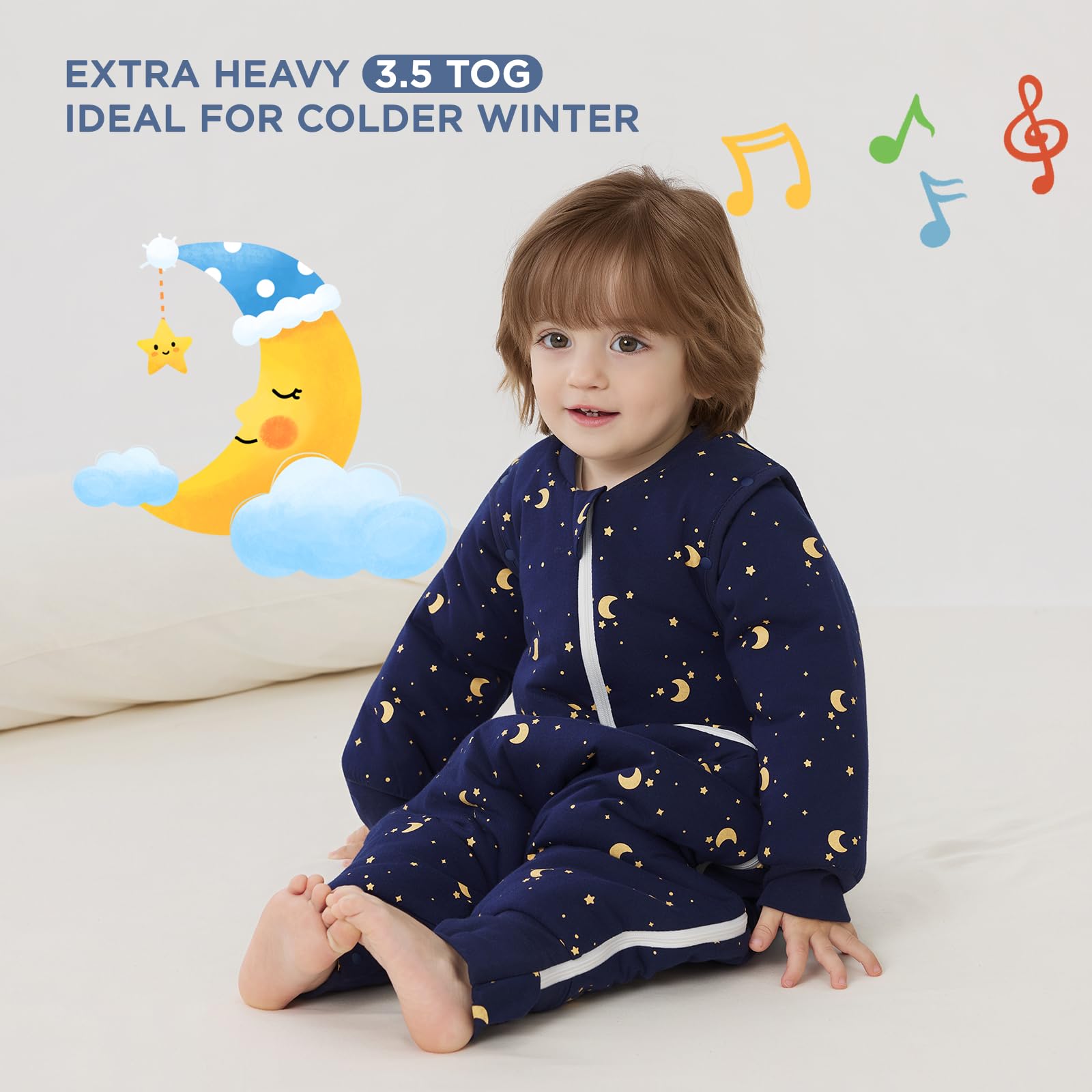 Duomiaomiao six-to-twelve-months cotton sleep sack highlights breathable fabric.