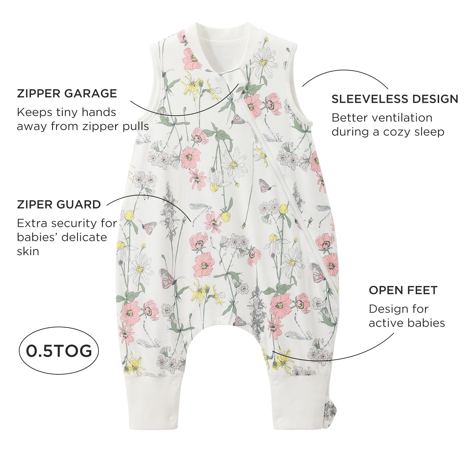 Duomiaomiao sleep bag footed design supports active toddlers safely.
