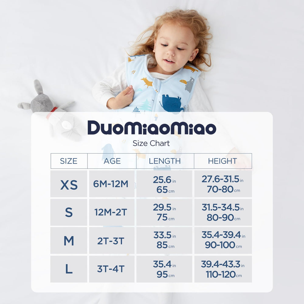 Duomiaomiao 36-48 months sleep bag ready for bedtime use.