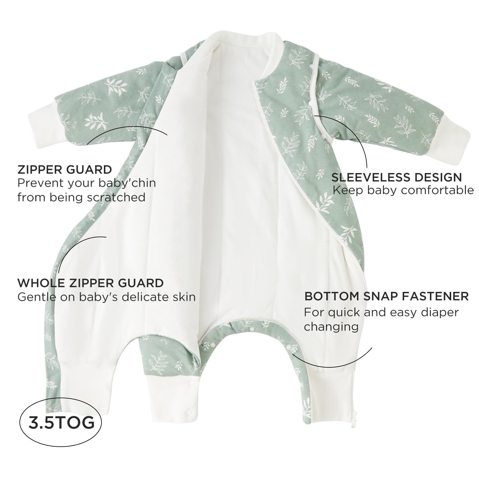 Duomiaomiao toddler sleep sack with feet keeps little movers warm all night.