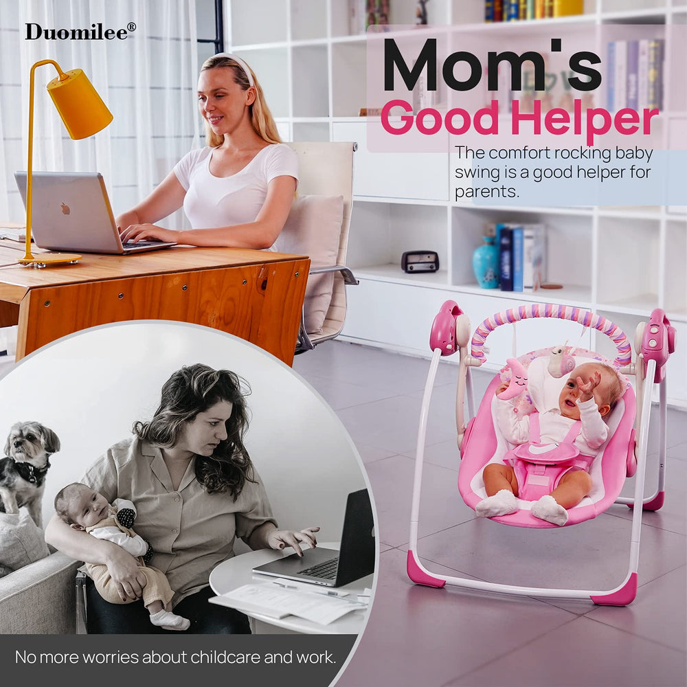 Duomilee baby swing with 16 melodies and built-in timer