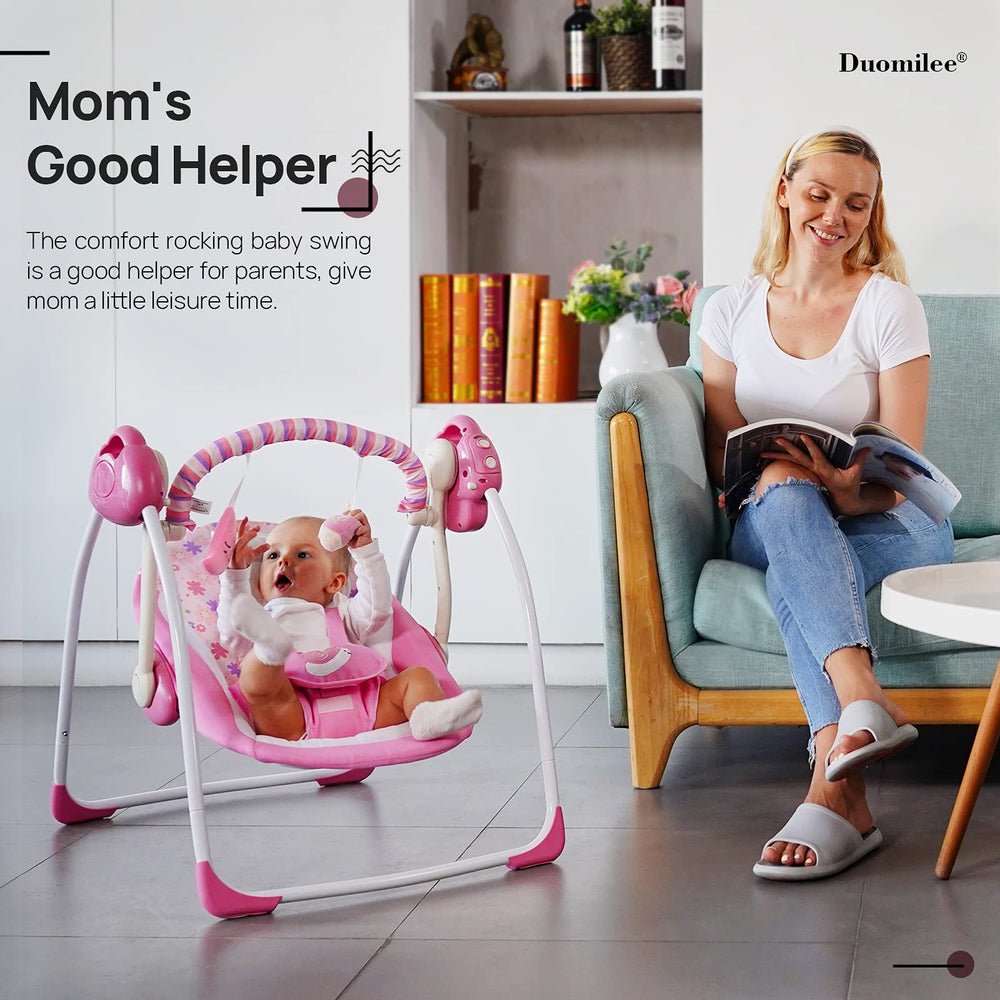 Duomilee portable baby swing suitable for car trips
