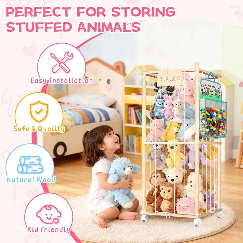 DUOQNY hanging bag stores small toys neatly and accessibly.