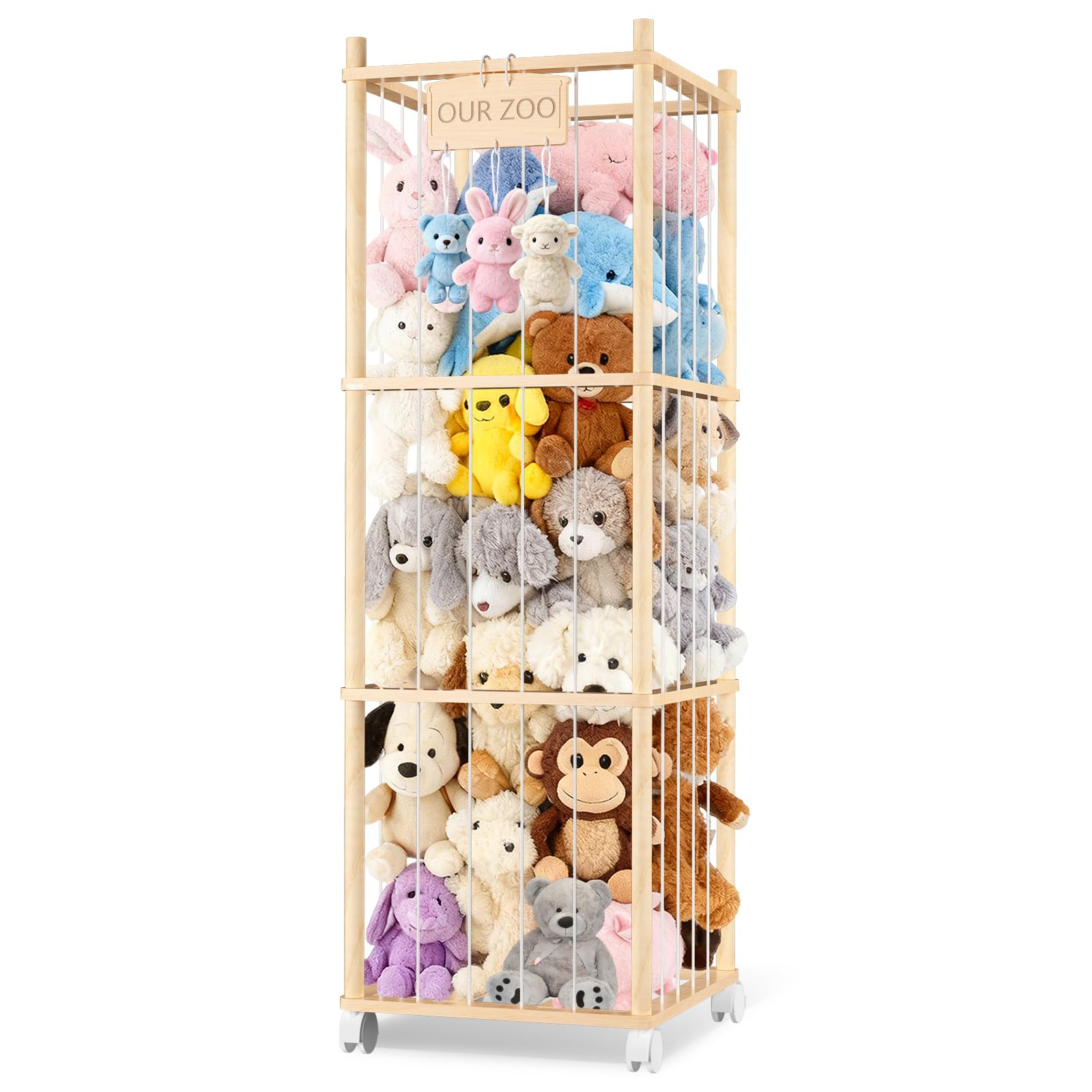 DUOQNY Stylish wooden storage blends with modern nursery decor.
