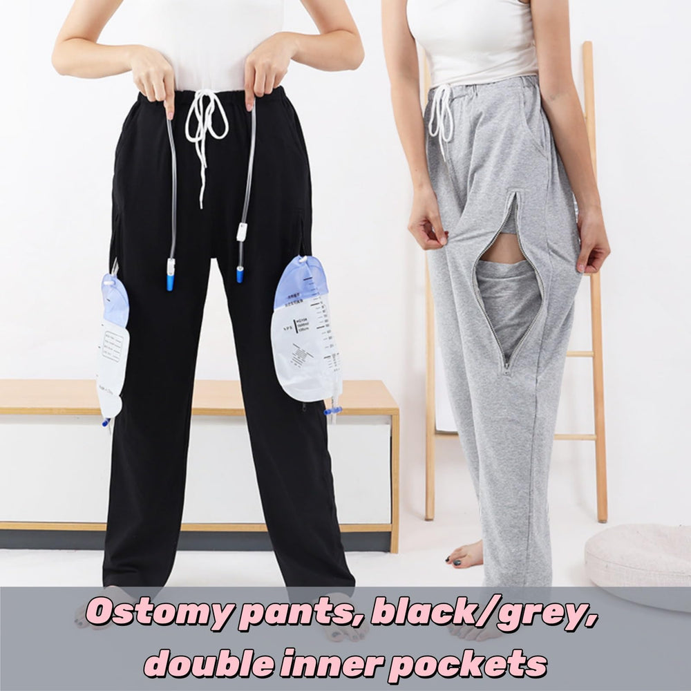 DURASIKO Urine Bag Pants catheter drainage port under pocket enables hands-free drainage.