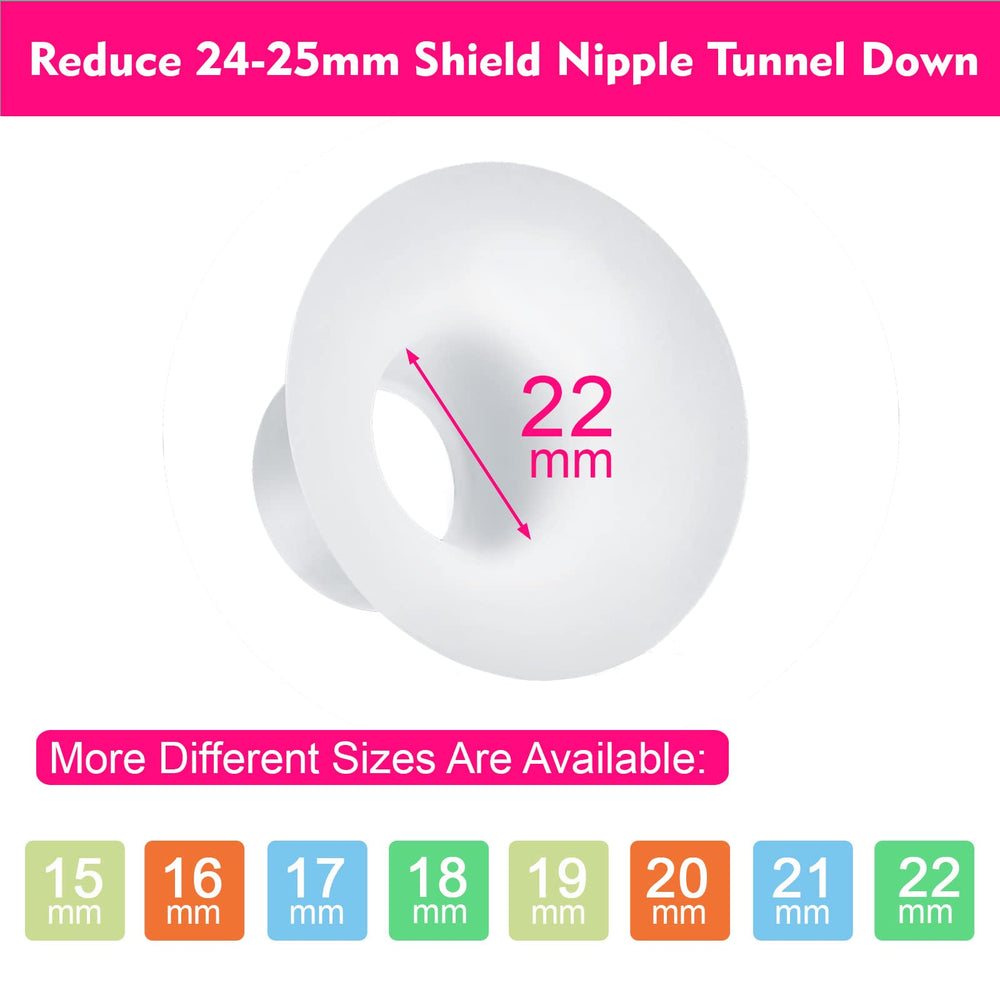 Durceler 22mm inserts adapt 24mm shields to 22mm for improved fit.