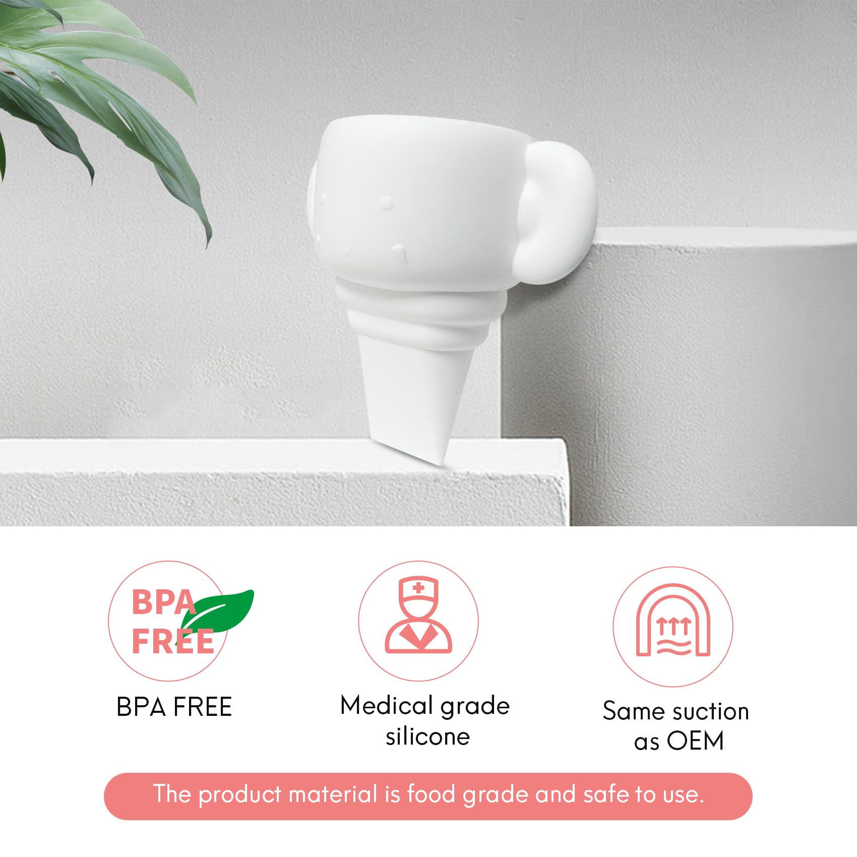 Durcler BPA-free silicone valve ensures safe, gentle pumping.