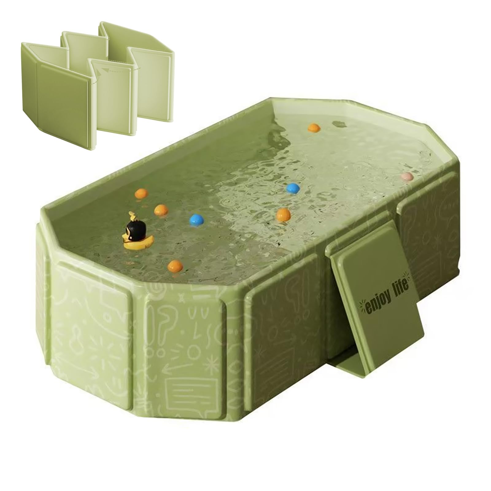 DUSHARKFUN foldable baby bathtub folded flat saves space at home.