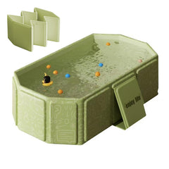 DUSHARKFUN foldable baby bathtub folded flat saves space at home.