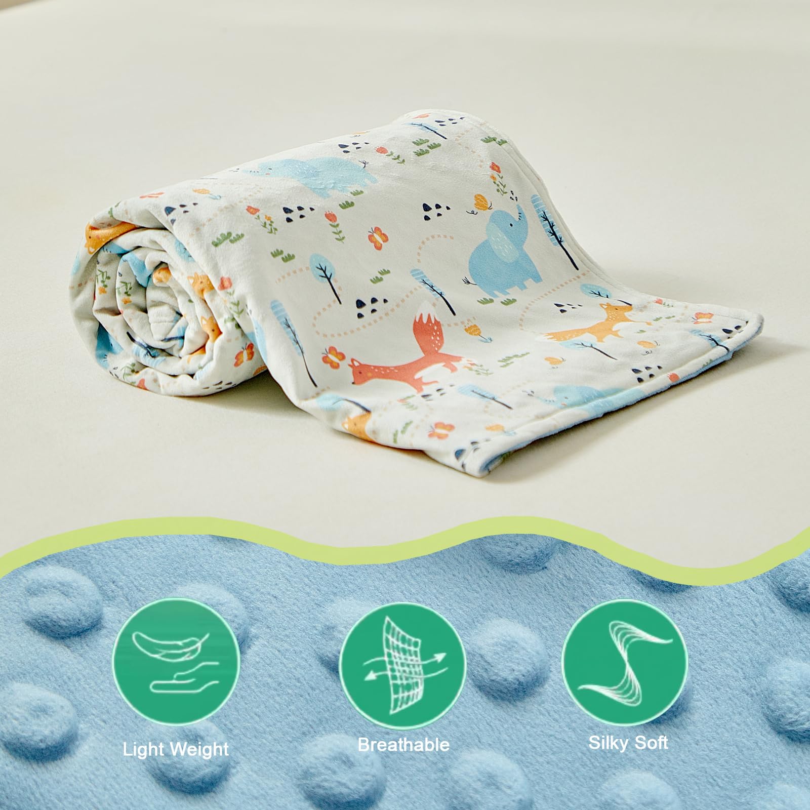 DuShow Animals blanket in car seat scene provides portable warmth.