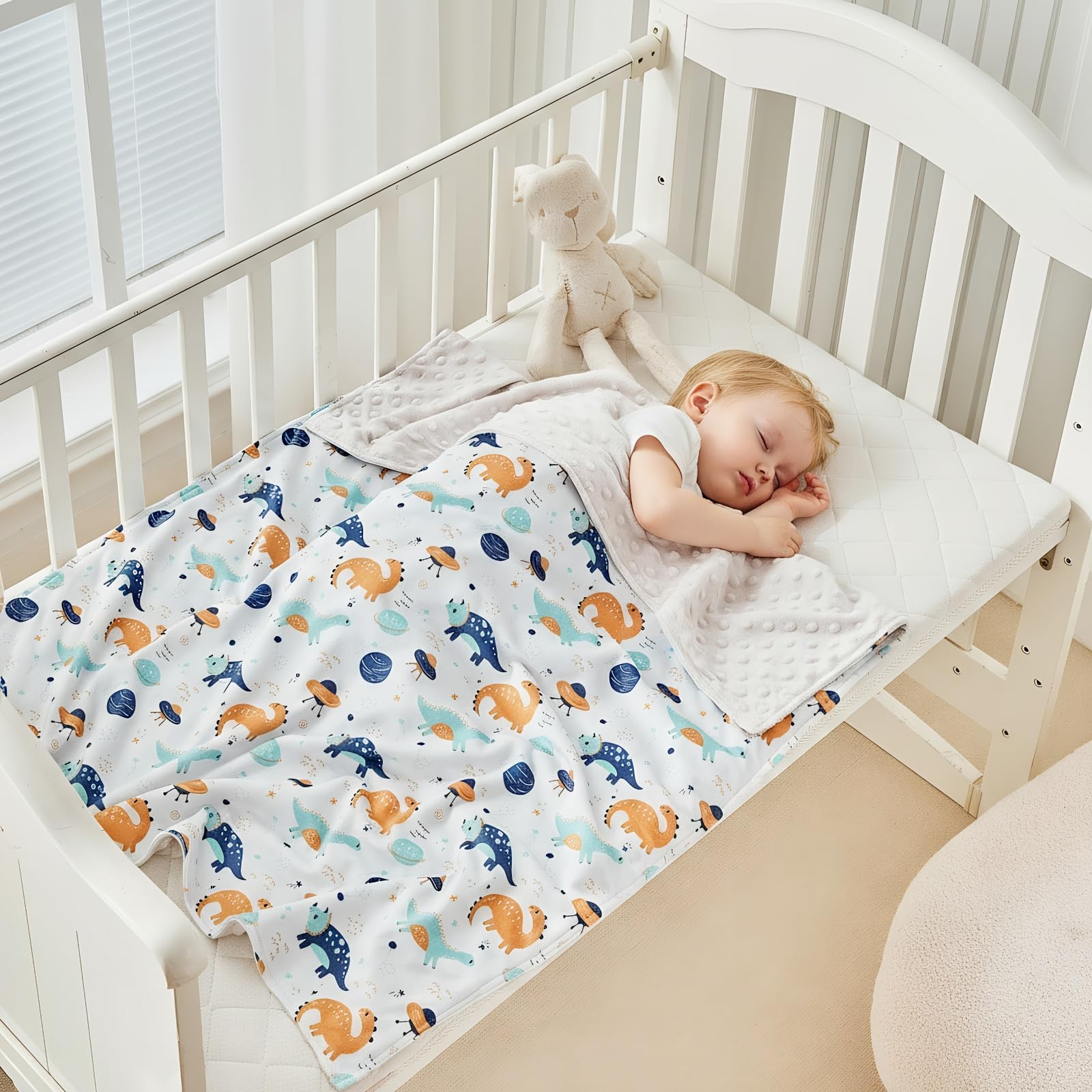 DuShow dinosaur blanket lightweight fabric ideal for year round cuddles.