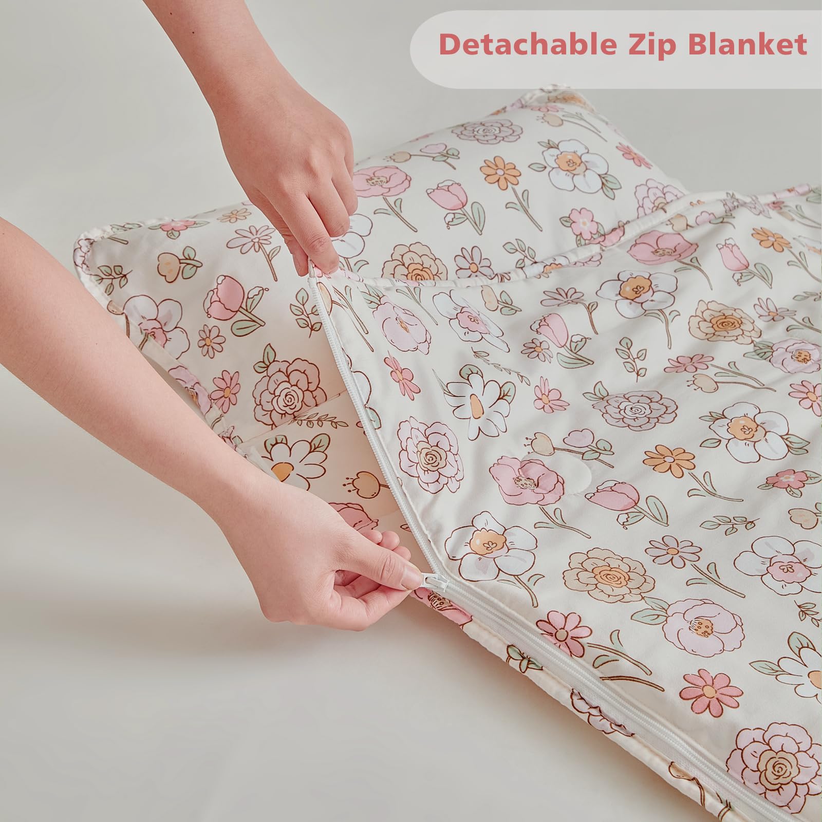 DuShow floral nap mat with name card slot for quick identification