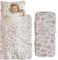 DuShow floral toddler nap mat with zipper for secure nap time