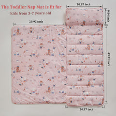 DuShow pink nap mat with removable pillow for versatile nap time