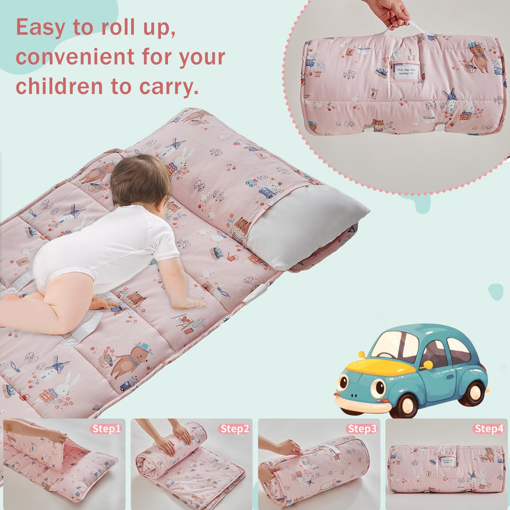 DuShow roll-up nap mat with handle for easy transport
