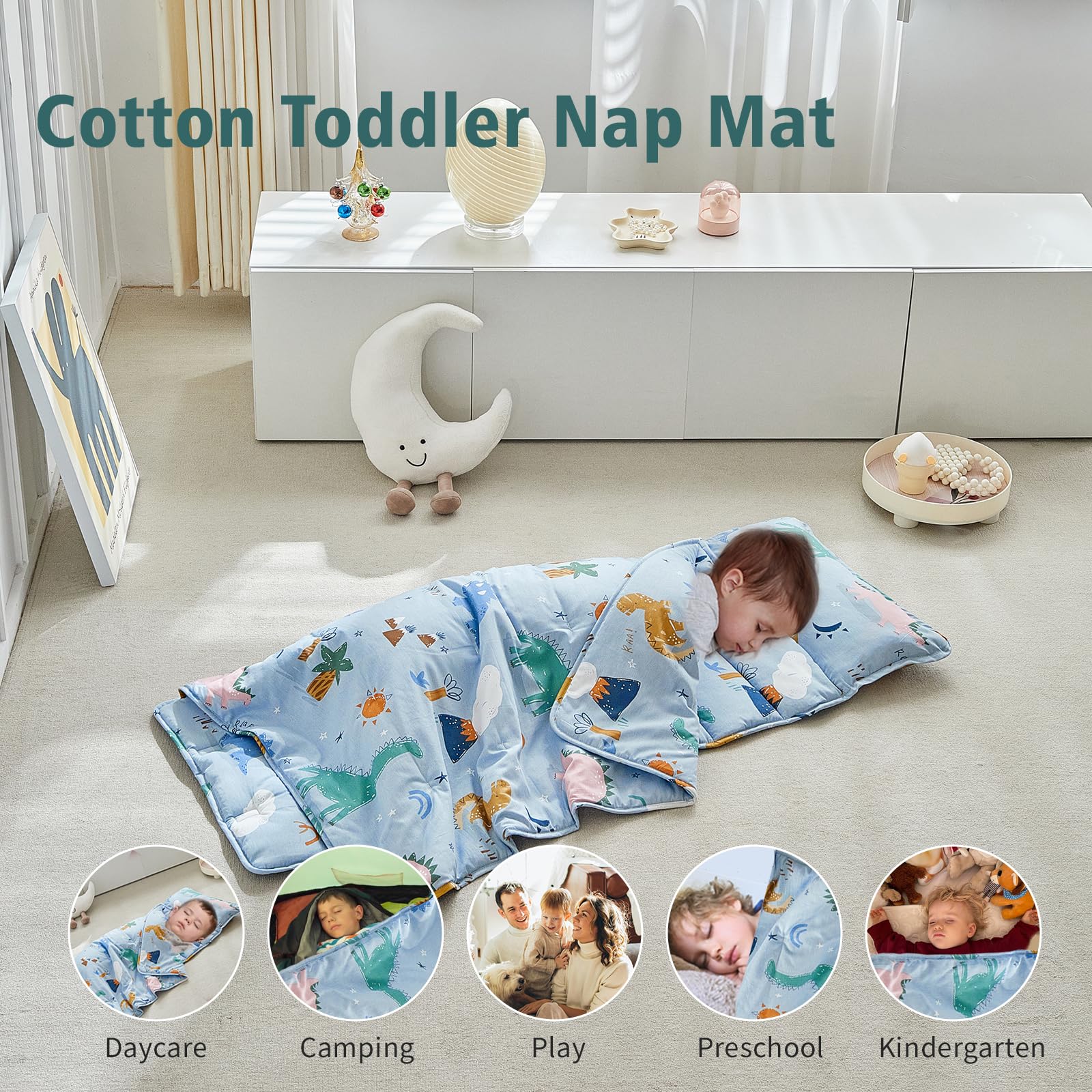 DuShow nap mat with built-in name tag for quick kid identification