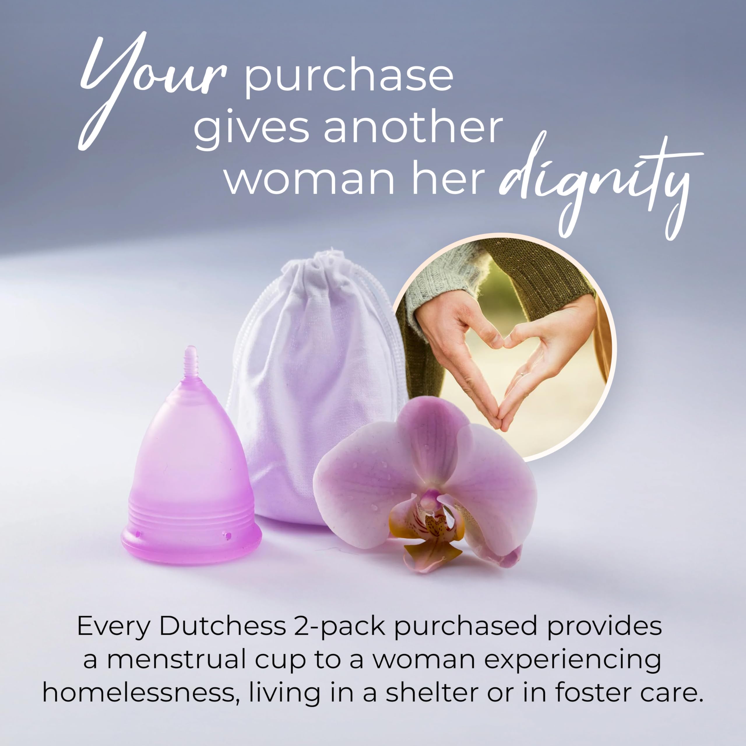 Dutchess menstrual cup being rinsed to illustrate easy cleaning.