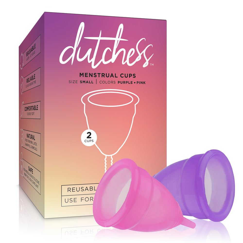 Dutchess pack of two pink-purple cups offering reusable protection.