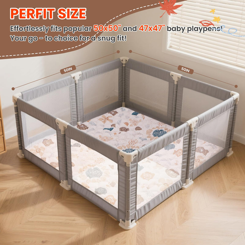 Duwenem baby play mat 71x59 creates roomier play zones for siblings