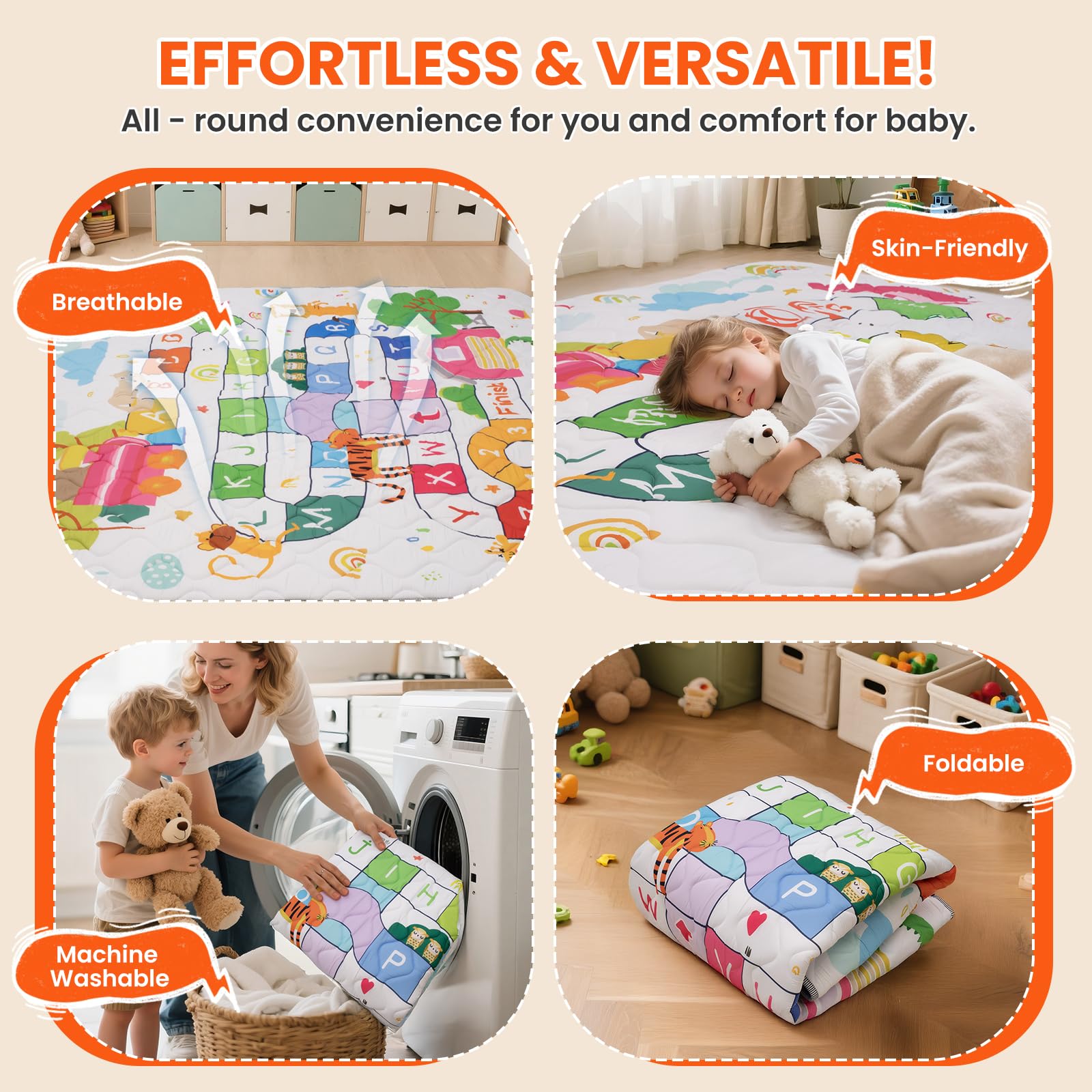 Duwenem baby play mat ample space for siblings to join