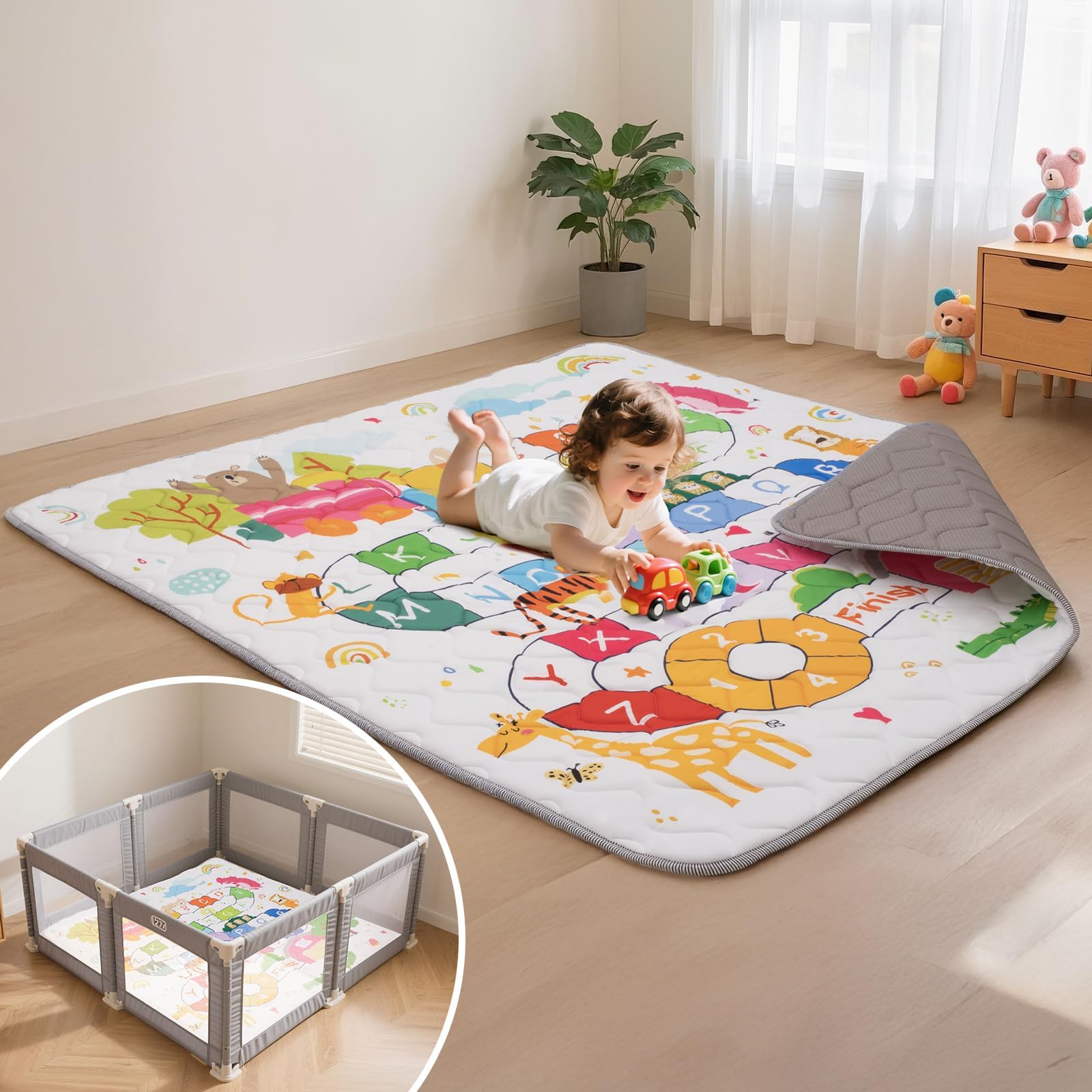 Duwenem mat in action in a cozy nursery setting.
