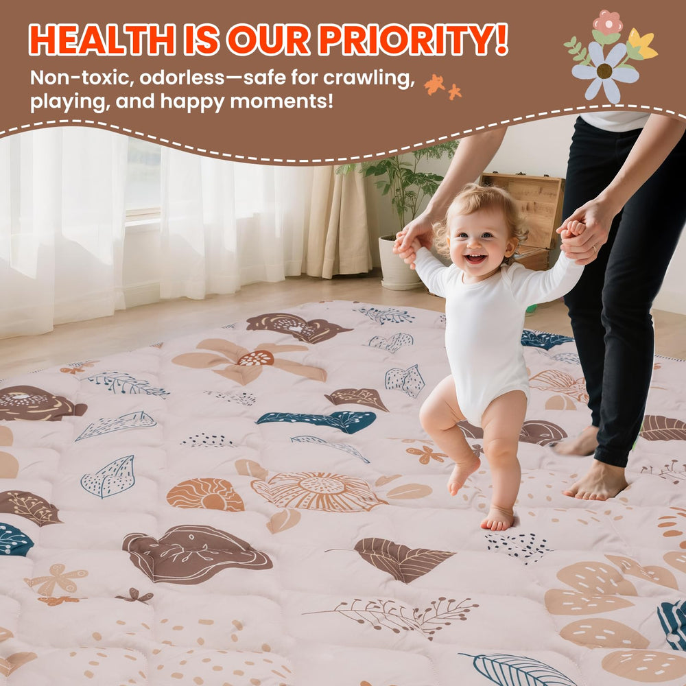 Duwenem baby play mat machine-washable for quick cleanups.