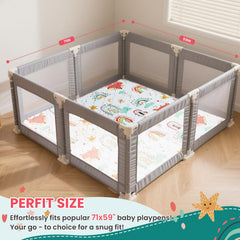 Duwenem Rainbow Fox mat folded for easy storage and portability.