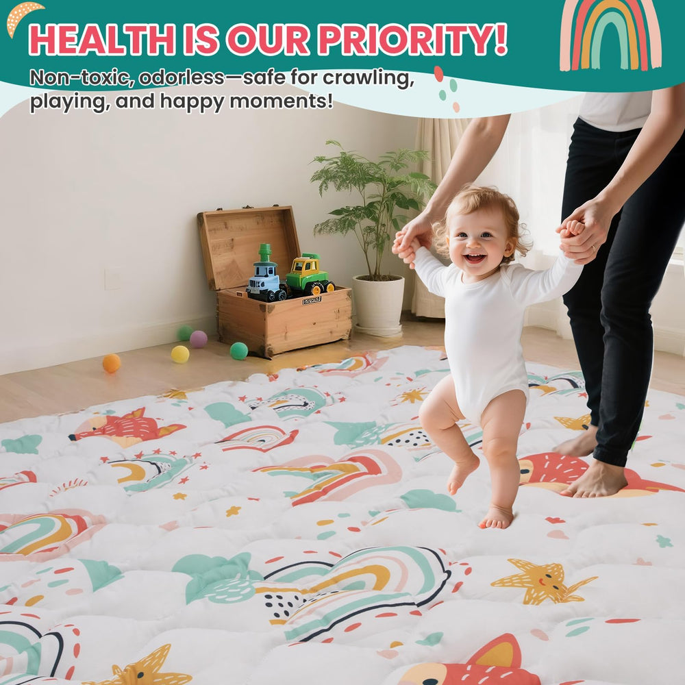 Duwenem machine-washable mat, simple cleanup between play sessions.