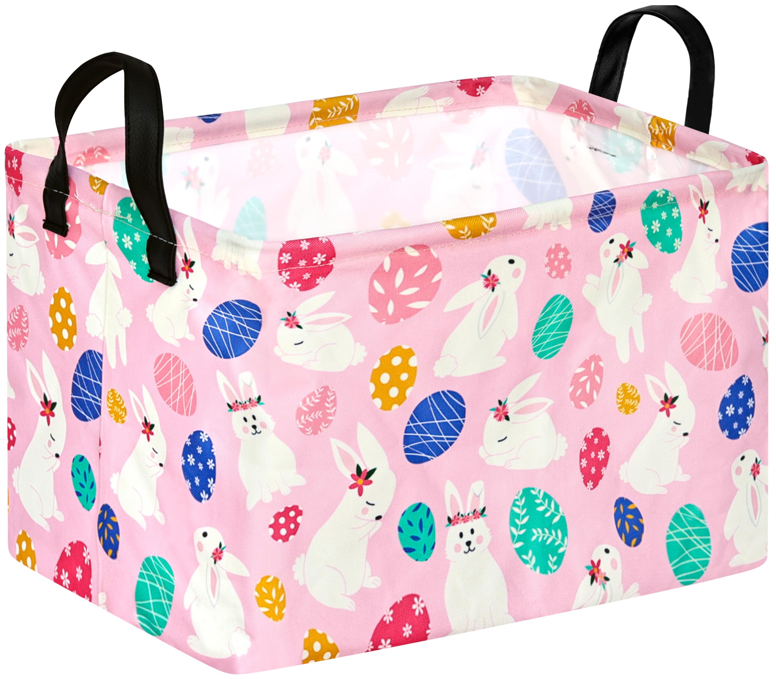 DUYIY rectangle Easter gift storage basket for nursery and clothes organization.