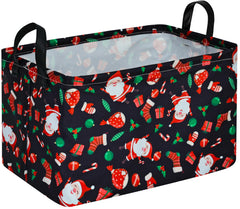 DUYIY rectangle Christmas gift basket front view, sturdy storage for gifts and essentials.